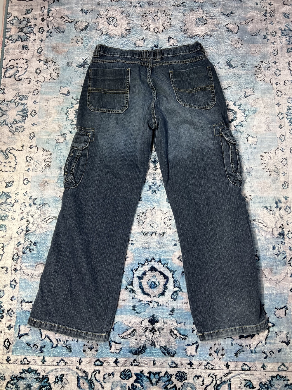 Wrangler Kids Dark Wash Cargo Jeans - Classic‎ Pocket Style - Picture 3 of 6